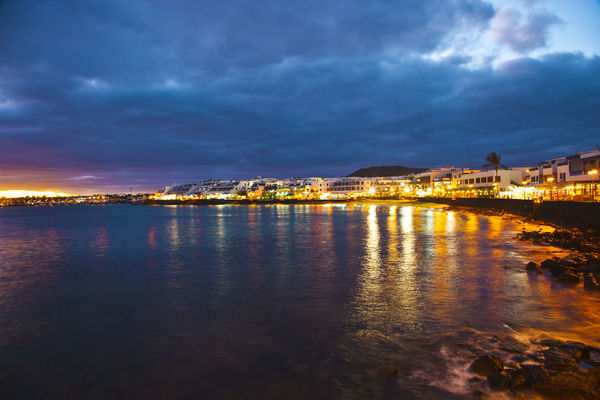 Playa Blanca harbour at dusk